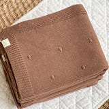 Spotty Textured Blanket - Teddy Brown