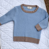 Long Sleeve Top - BLUE/BROWN