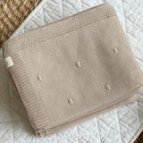 Spotty Textured Blanket - Oat