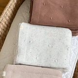 Spotty Textured Blanket - Teddy Brown