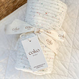 Ribbed Blanket/ Wrap - Milk Fleck